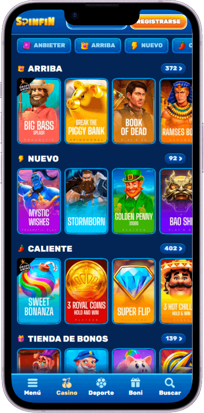 Spinfin Casino Juegos